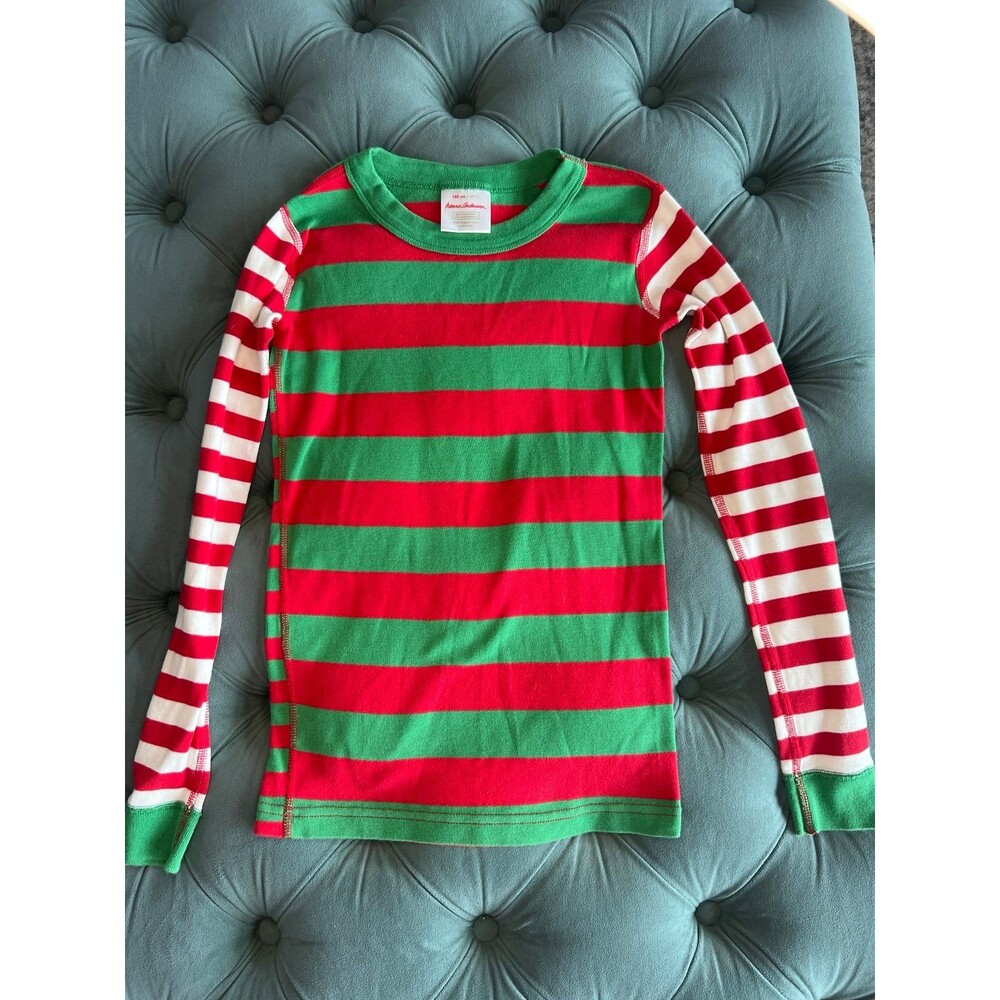 Hanna Andersson Girls Holiday Pajamas, Size 140 (US 10) Top Only